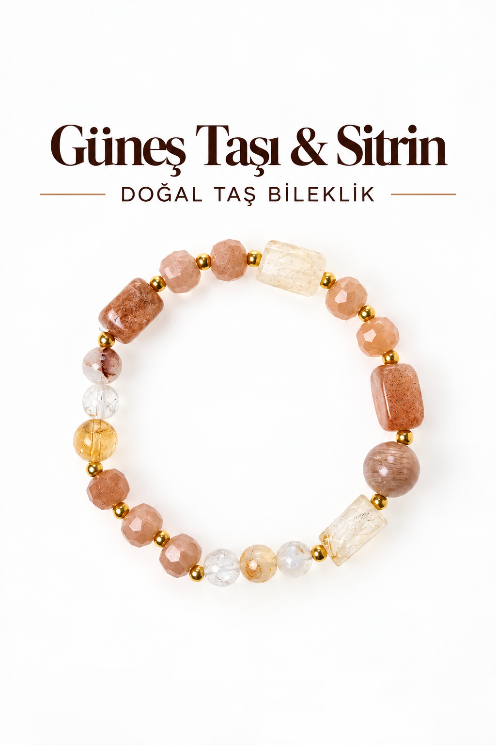 Güneş Taşı & Sitrin Bileklik