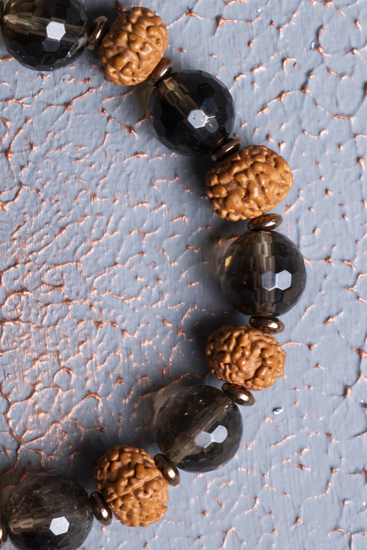 Rudraksha & Dumanlı Kuvars Bileklik — görsel 5