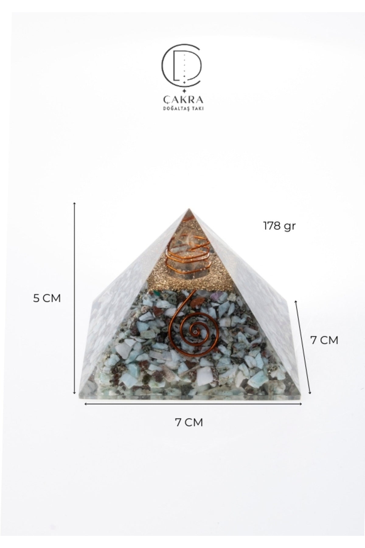 Sertifikalı Larimar Piramit — görsel 6