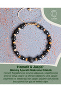 Hematit & Jasper Gümüş Aparatlı Makrome Bileklik — görsel 1