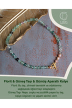 Florit & Güneş Taşı & Gümüş Aparatlı Kolye — görsel 1