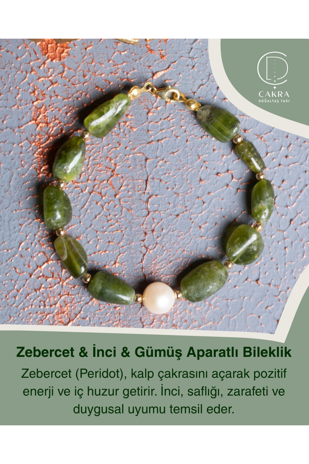 Zebercet & İnci & Gümüş Aparatlı Bileklik — görsel 1