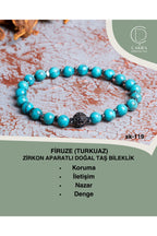 Firuze (Turkuaz) Zirkon Aparatlı Doğal Taş bileklik — görsel 1