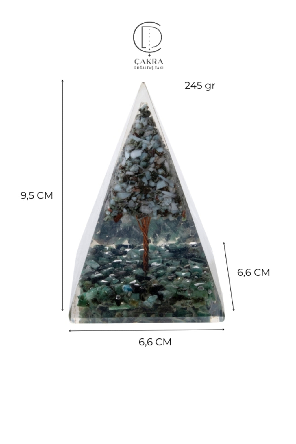 Larimar & Zümrüt Ağaçlı Piramit — görsel 6