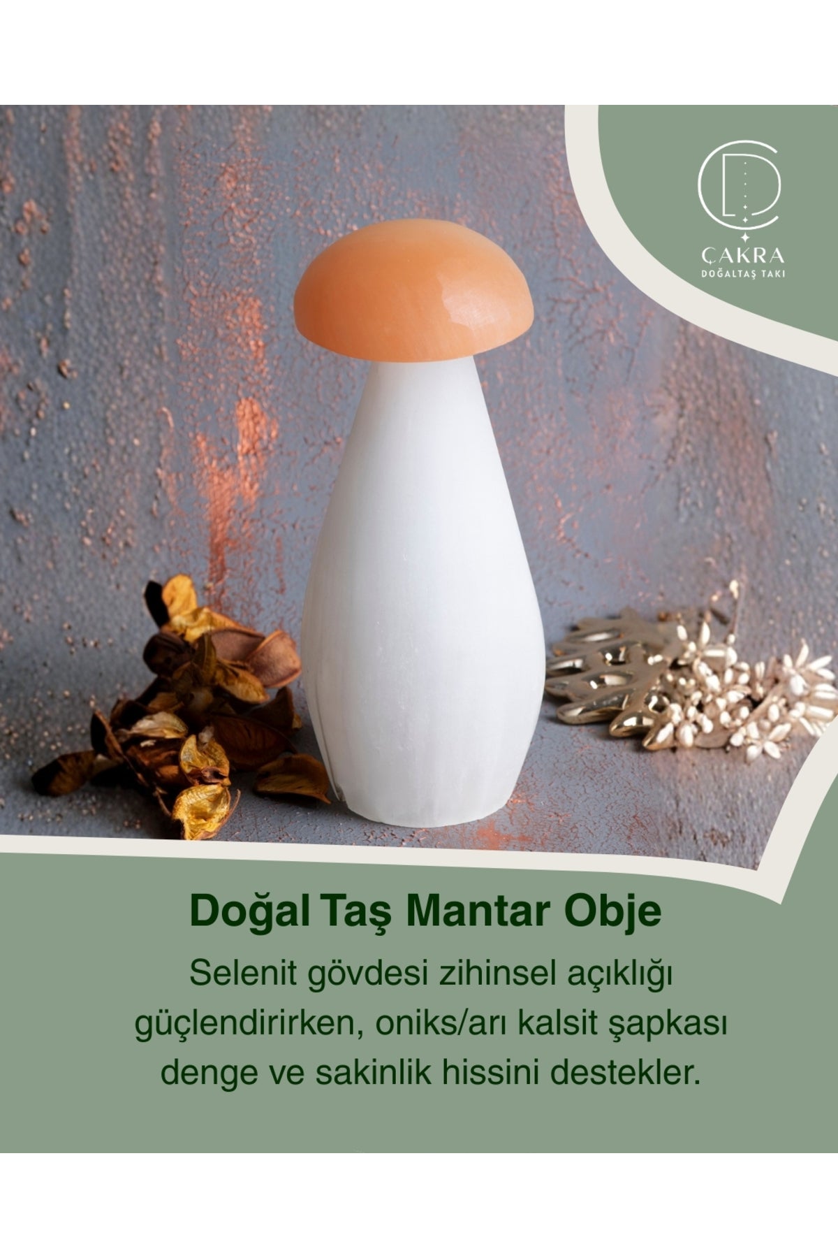 Doğal Taş Mantar Obje — görsel 1