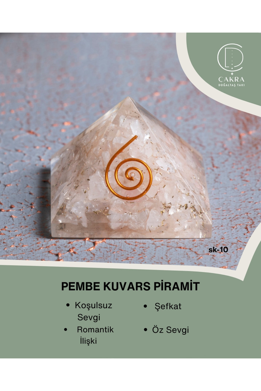 Pembe Kuvars Piramit — görsel 1