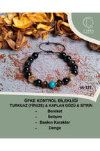 Öfke Kontrol Bilekliği Turkuaz (Firuze) & Kaplan Gözü & Sitrin — görsel 1
