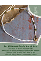 İnci & Zebercet & Gümüş Aparatlı Kolye — görsel 1