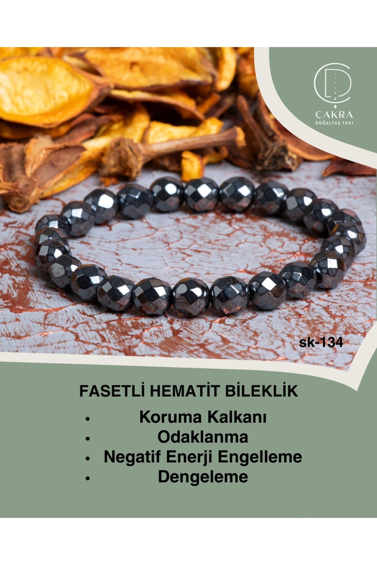 Fasetli Hematit Bileklik — görsel 1