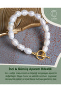 İnci & Gümüş Aparatlı Bileklik — görsel 1