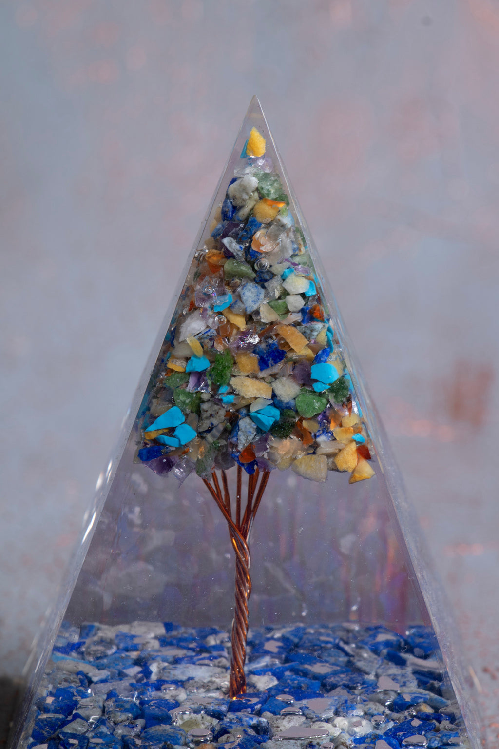 Lapis Lazuli & Çakra Ağaçlı Piramit — görsel 4