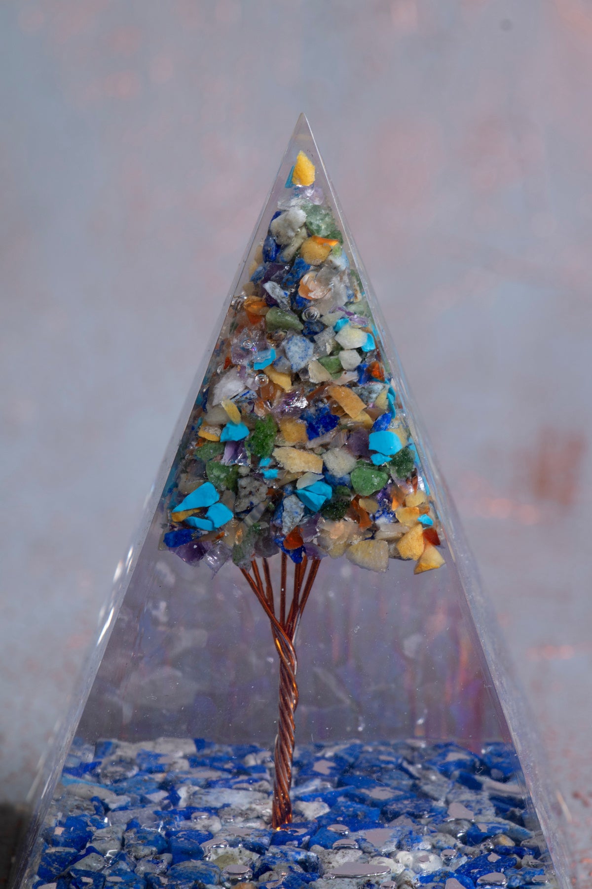 Lapis Lazuli & Çakra Ağaçlı Piramit — görsel 4