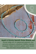 Apatit & Gümüş Aparatlı Kolye Bileklik Seti — görsel 1