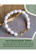 İnci & Gümüş Aparatlı Bileklik — görsel 1