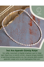 İnci Ara Aparatlı Gümüş Kolye — görsel 1