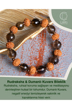 Rudraksha & Dumanlı Kuvars Bileklik — görsel 1