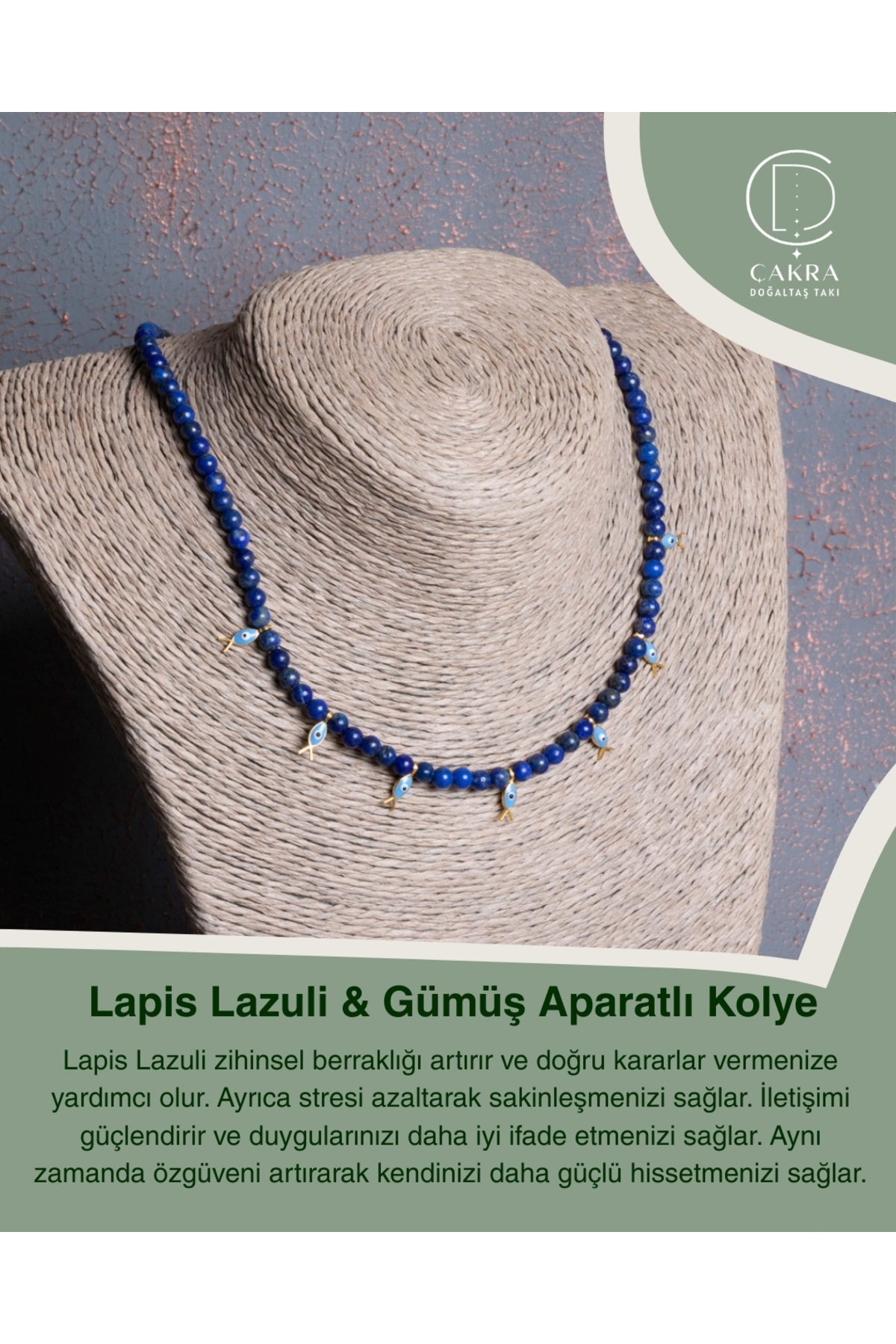 Lapis Lazuli & Gümüş Aparatlı Kolye — görsel 1