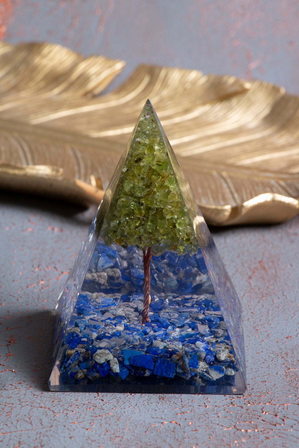 Lapis Lazuli & Zebercet Ağaçlı Piramit — görsel 2