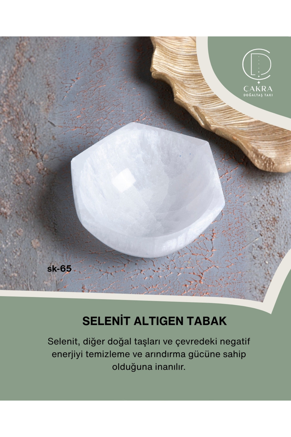 Selenit Altıgen Tabak — görsel 1