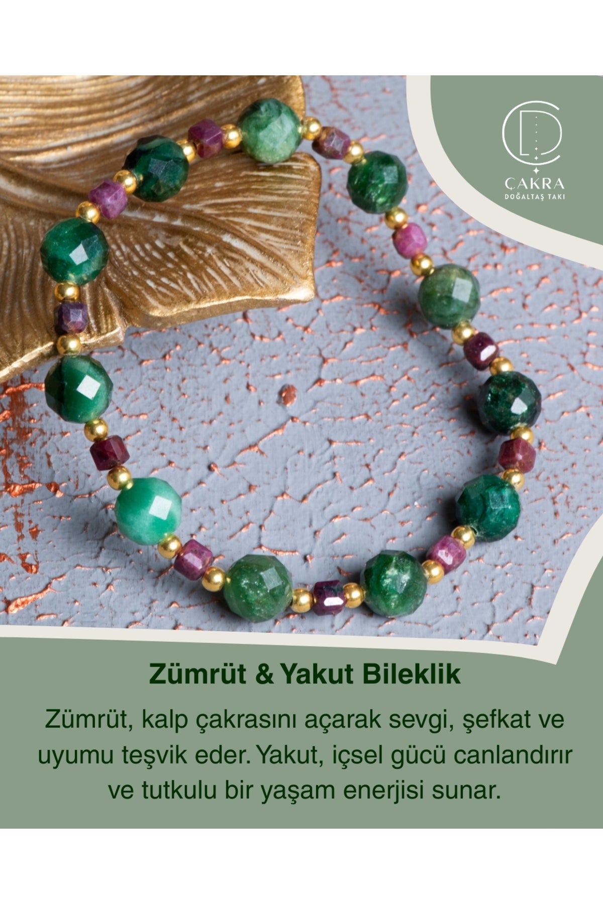 Zümrüt & Yakut Bileklik — görsel 1