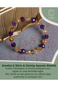 Ametist & Sitrin & Gümüş Aparatlı Bileklik — görsel 1