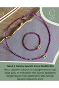 Yakut & Gümüş Aparatlı Kolye Bileklik Seti — görsel 1