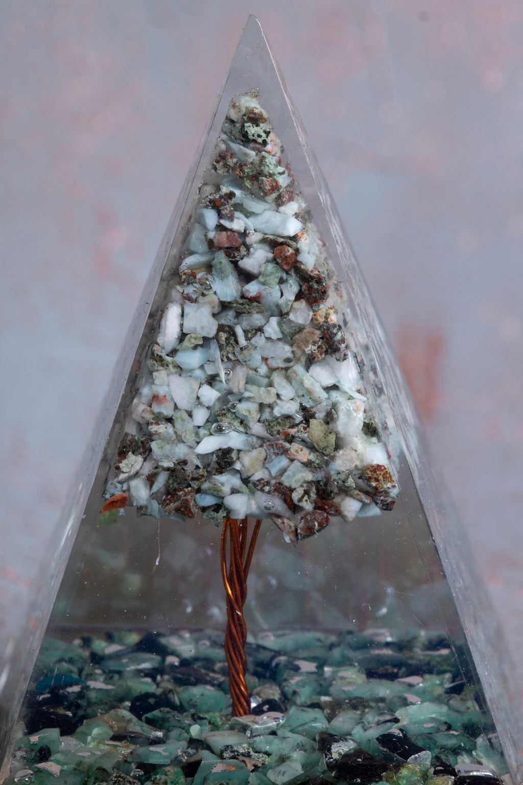 Larimar & Zümrüt Ağaçlı Piramit — görsel 4
