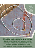 Zümrüt & İnci & Gümüş Aparatlı Set — görsel 1