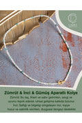 Zümrüt & İnci & Gümüş Aparatlı Kolye — görsel 1