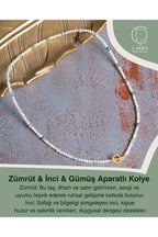 Zümrüt & İnci & Gümüş Aparatlı Kolye — görsel 1