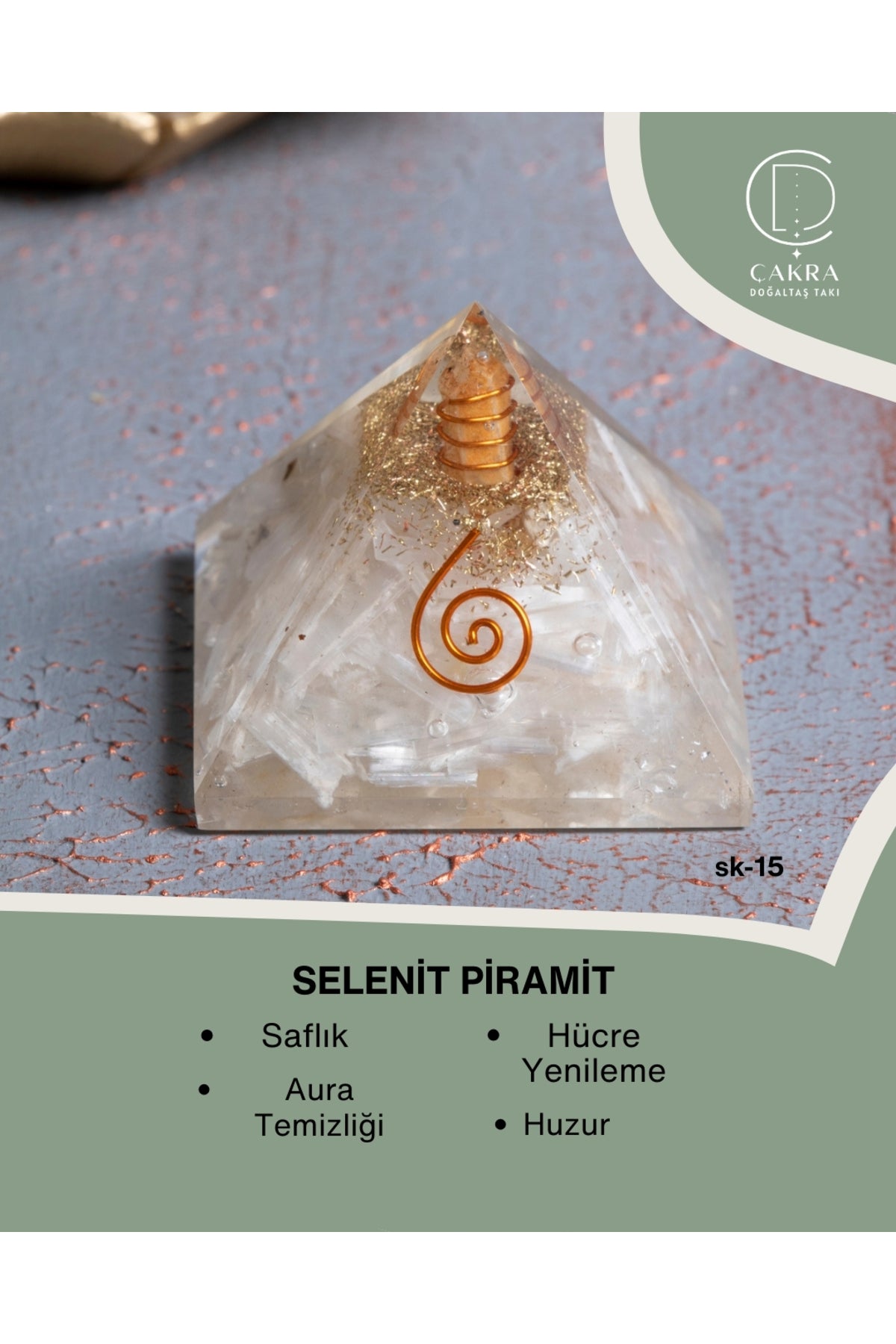 Sertifikalı Selenit Piramit — görsel 1