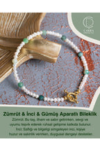 Zümrüt & İnci & Gümüş Aparatlı Bileklik — görsel 1