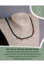 Kan Taşı & Gümüş Aparatlı Kolye — görsel 1