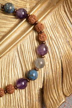 Sertifikalı Doğal Rudraksha, Hematit, Ametist, Labradorit ve Lapis Lazuli Taşı Bileklik — görsel 3