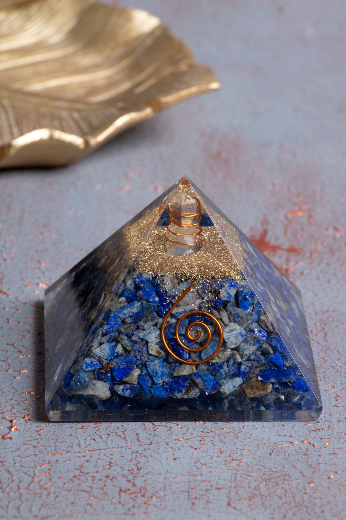Lapis Lazuli Piramit Obje — görsel 2