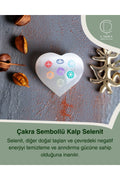 Çakra Sembollü Kalp Selenit Obje — görsel 1