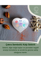 Çakra Sembollü Kalp Selenit Obje — görsel 1