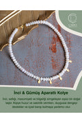 İnci & Gümüş Aparatlı Kolye — görsel 1