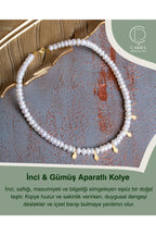 İnci & Gümüş Aparatlı Kolye — görsel 1