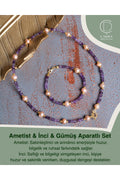 Ametist & İnci & Gümüş Aparatlı Set — görsel 1