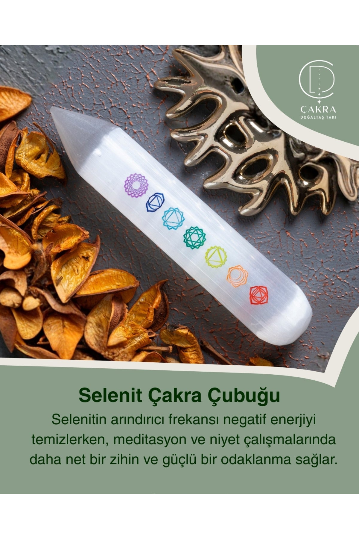 Selenit Çakra Çubuğu — görsel 1