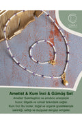 Ametist & Kum İnci & Gümüş Set — görsel 1
