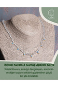 Kristal Kuvars & Gümüş Aparatlı Kolye — görsel 1