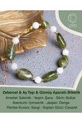 Zebercet & Ay Taşı & Gümüş Aparatlı Bileklik — görsel 1