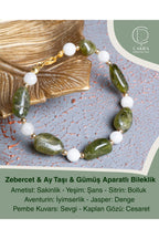 Zebercet & Ay Taşı & Gümüş Aparatlı Bileklik — görsel 1