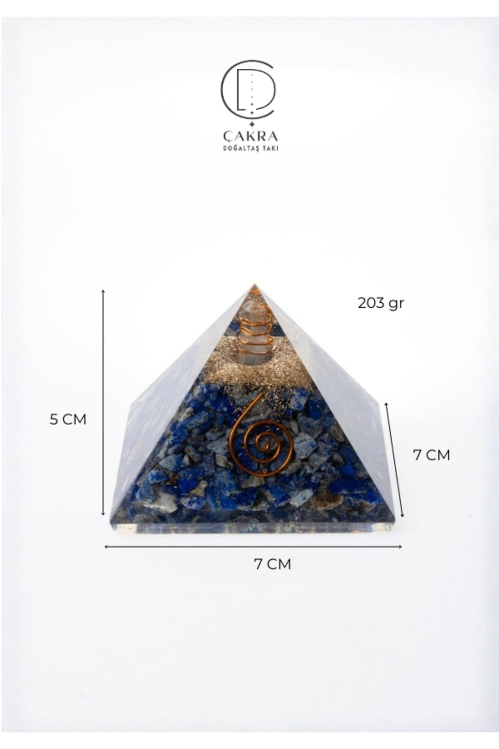 Lapis Lazuli Piramit Obje — görsel 6