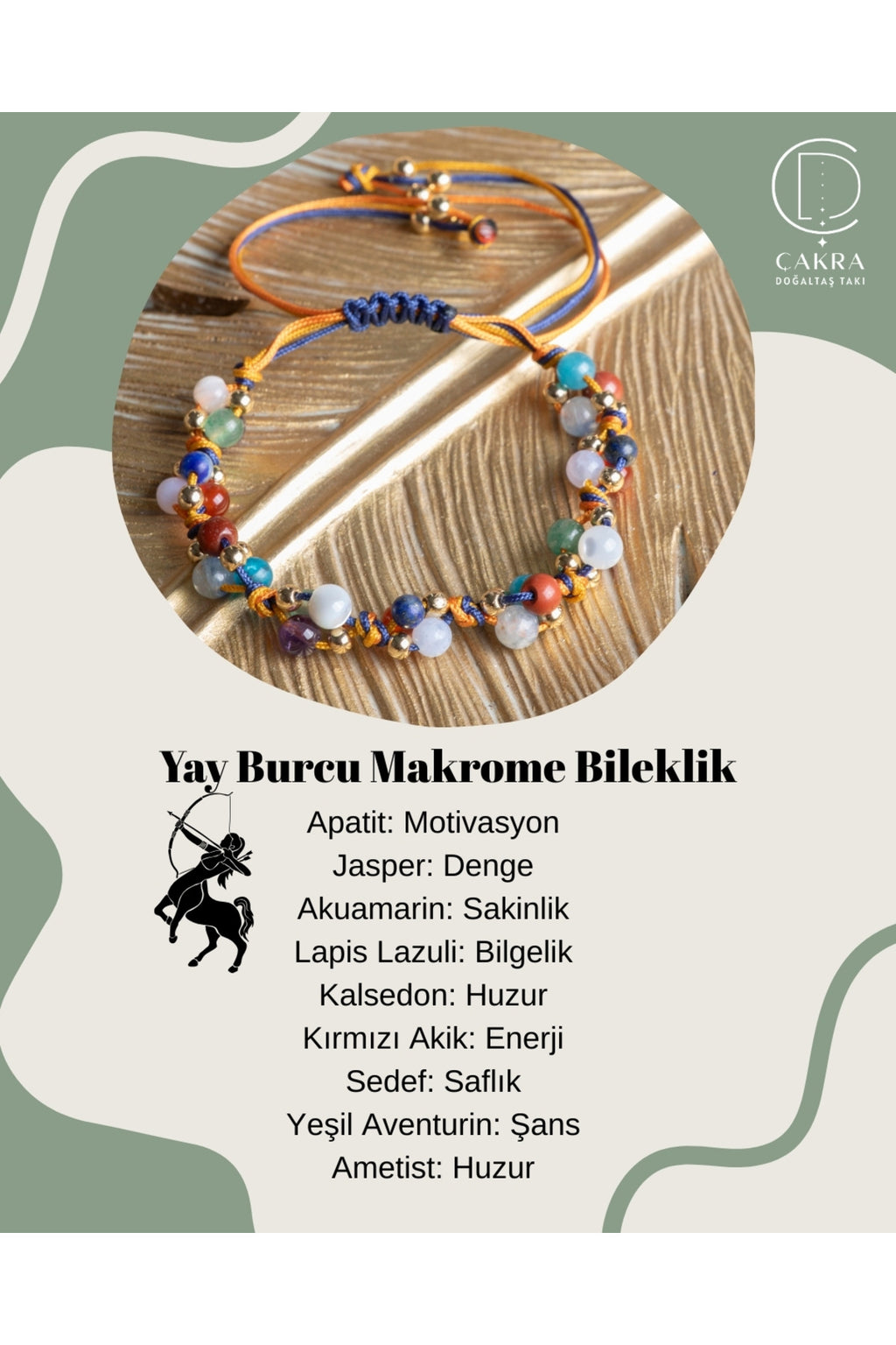 Yay Burcu Makrome Bileklik — görsel 1