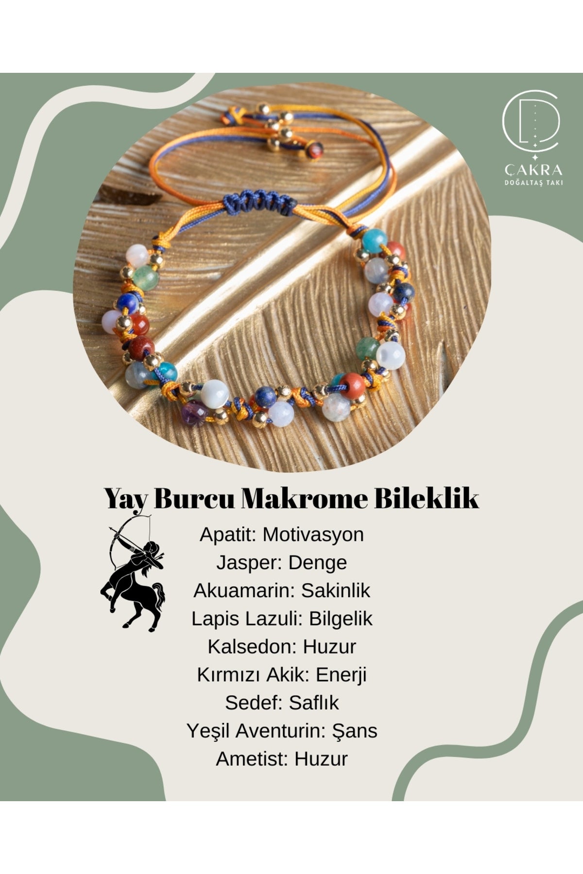 Yay Burcu Makrome Bileklik — görsel 1