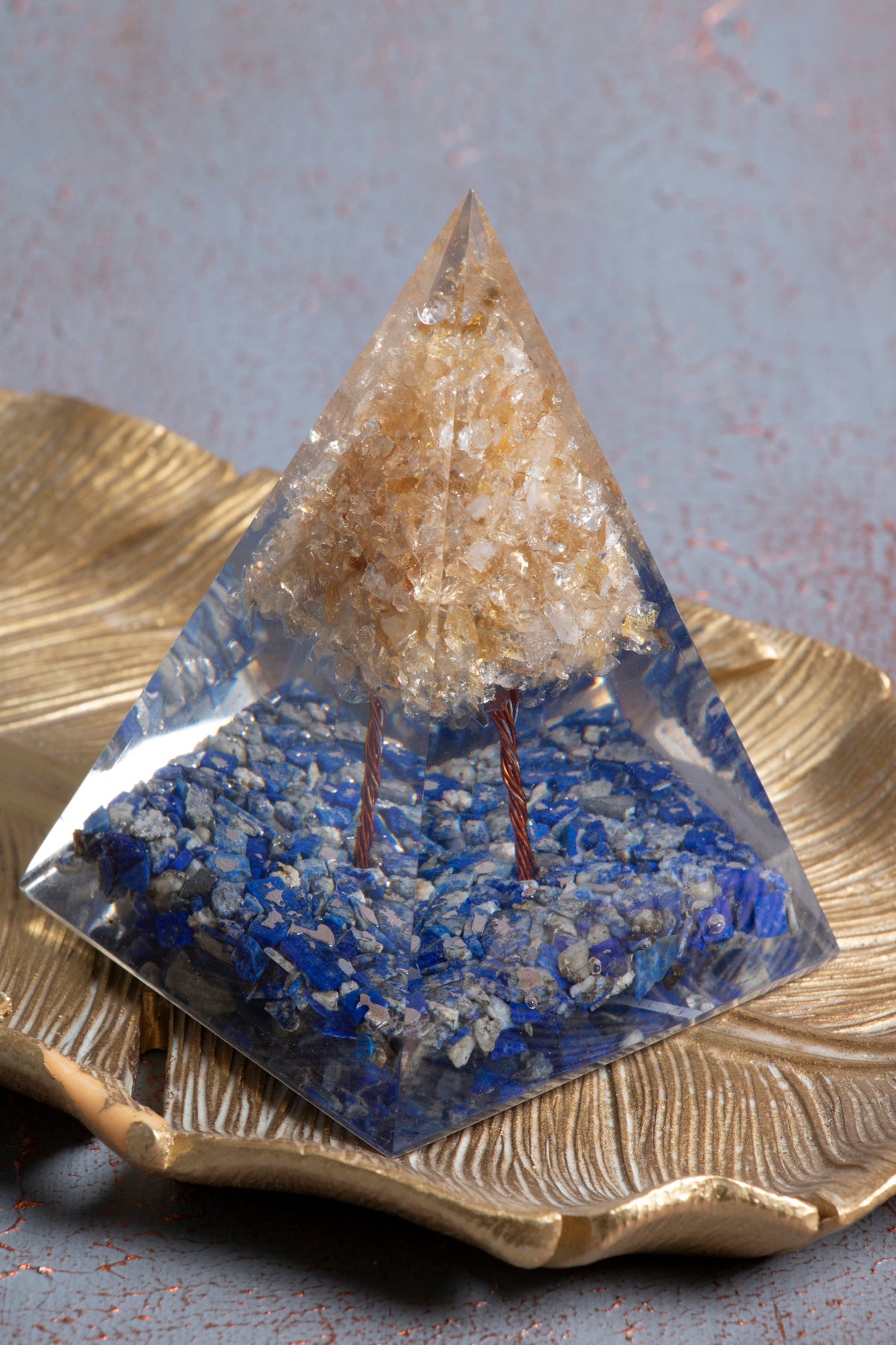 Lapis Lazuli & Sitrin Ağaçlı Piramit — görsel 3