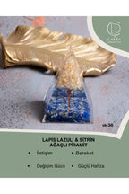 Lapis Lazuli & Sitrin Ağaçlı Piramit — görsel 1